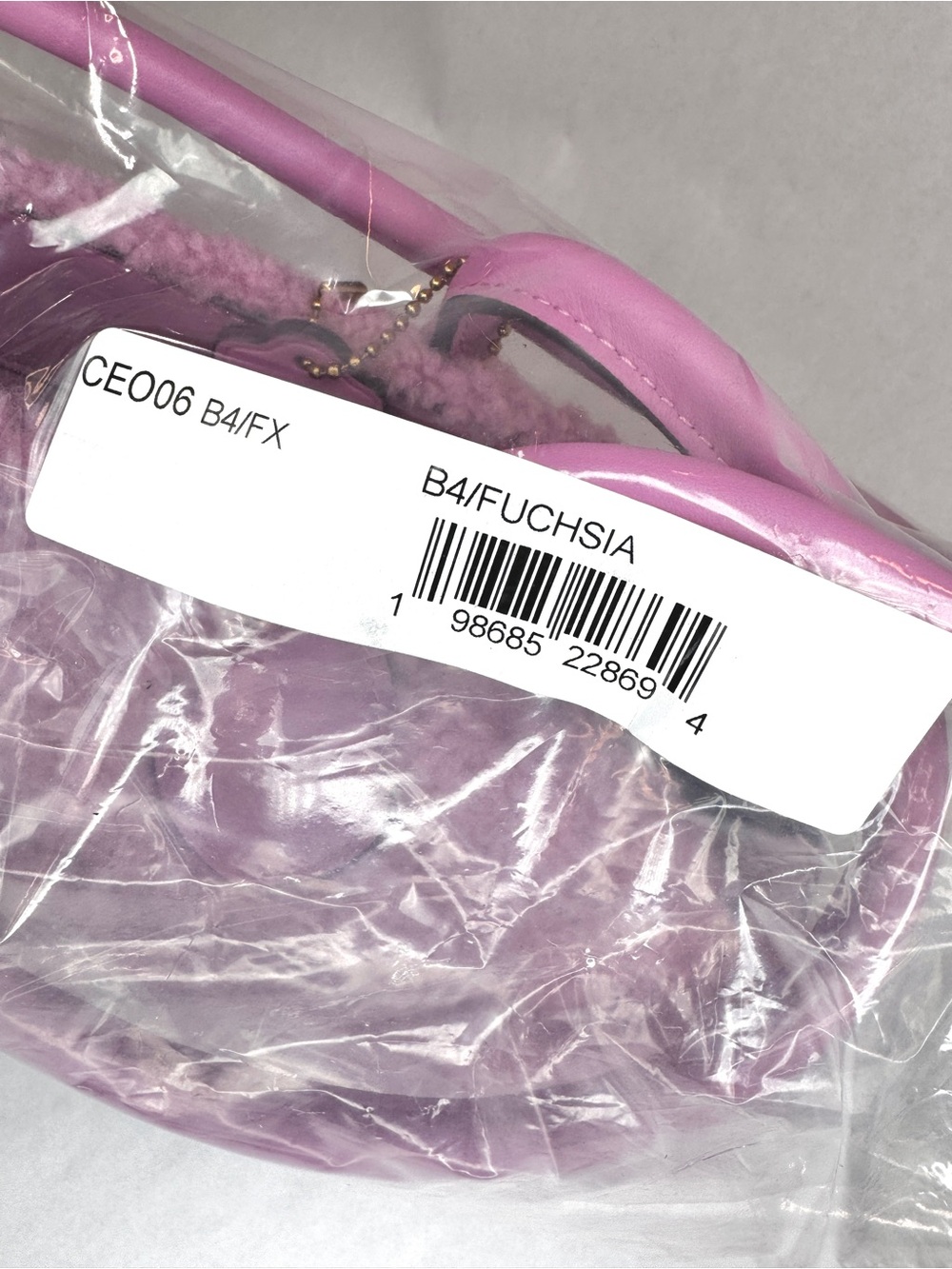 Coach x Brain Dead Pink Teddy Bear Shearling Tote Bag CEO06 Fuchsia NWT Rare - Picture 12 of 12